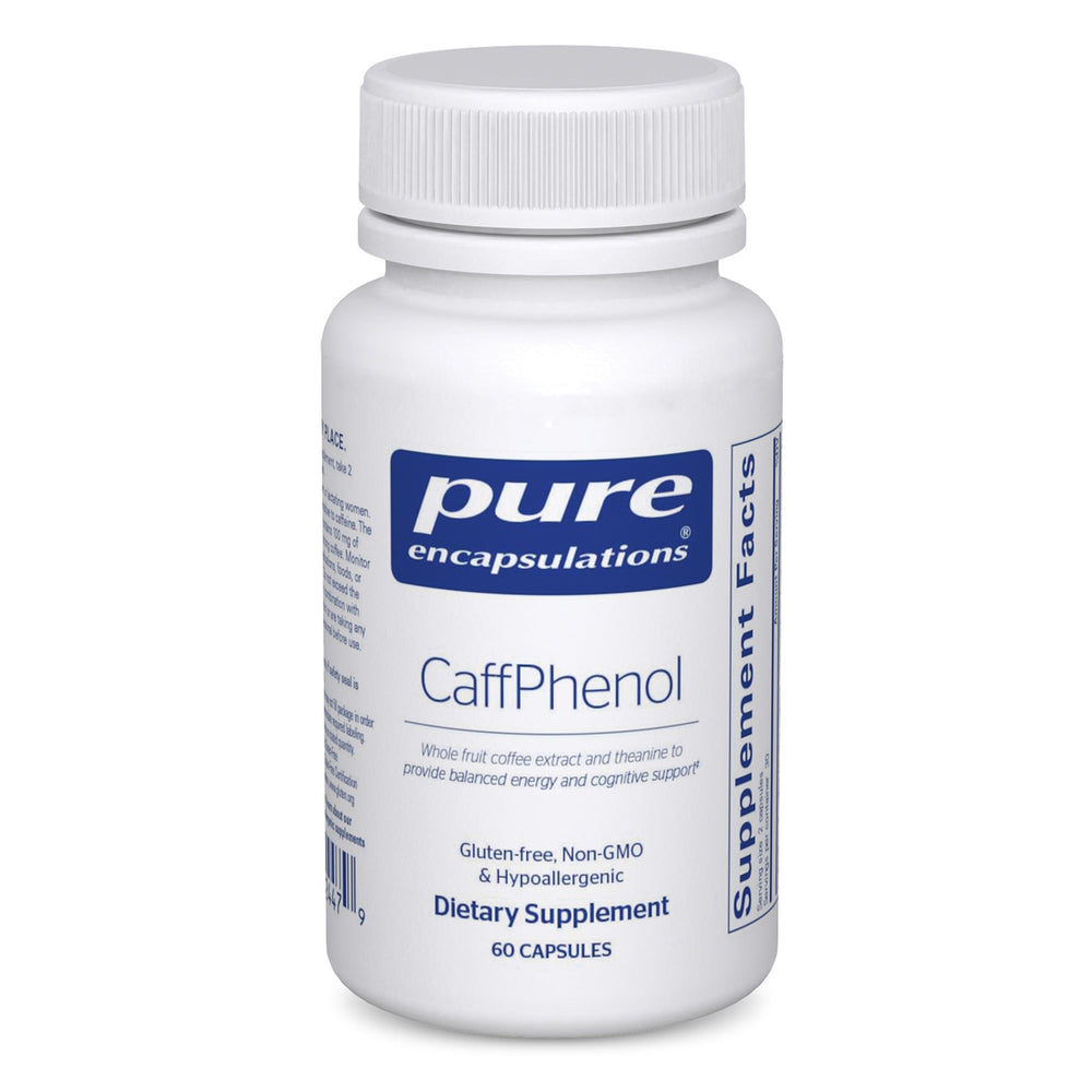 Pure Encapsulations CaffPhenol label front shows balanced energy support.