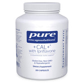 Pure Encapsulations +Cal+ with Ipriflavon bottle on white background