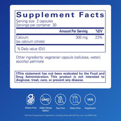 Close-up view of the product label for Pure Encapsulations Calcium (Citrate)