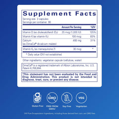 Bottle label close-up of Calcium K/D