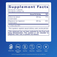 Calcium Magnesium (Citrate/Malate) capsules for bone health