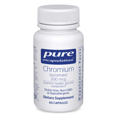 Bottle of Pure Encapsulations Chromium (Picolinate) 200 mcg 60 capsules