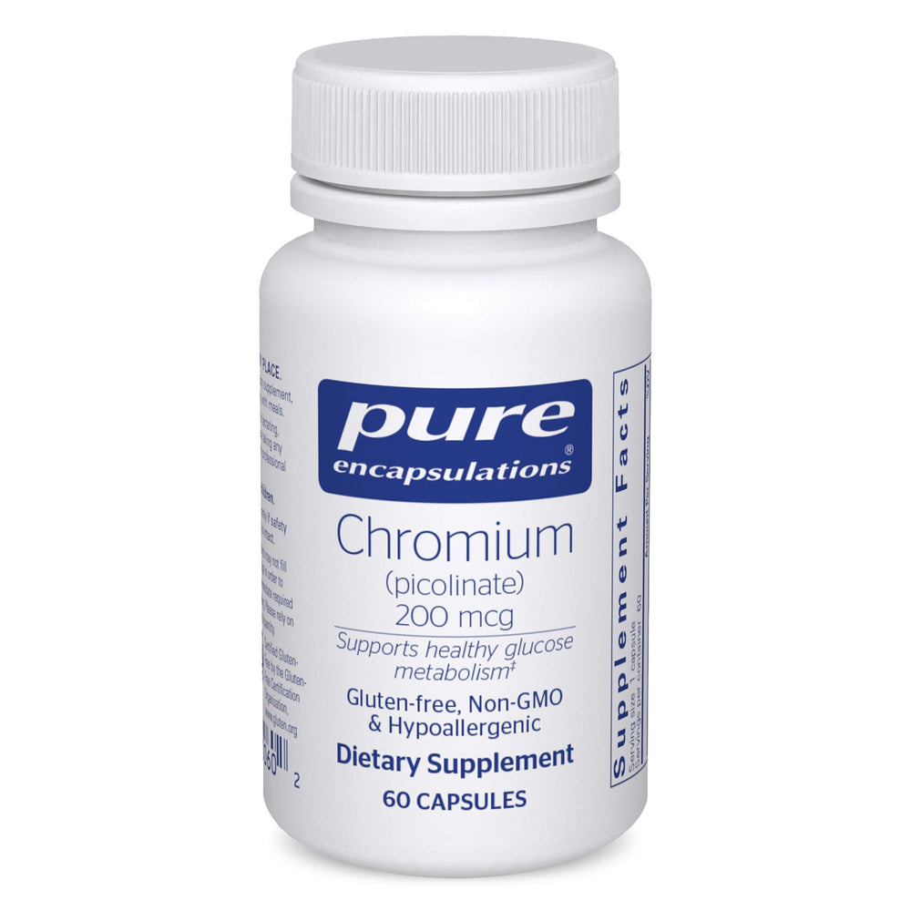 Pure Encapsulations Chromium (Picolinate) 200 mcg bottle – 60 capsules