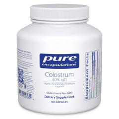 Pure Encapsulations Colostrum bottle: front label, 180 capsules