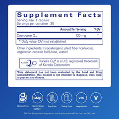 Pure Encapsulations CoQ10 120 mg bottle back view