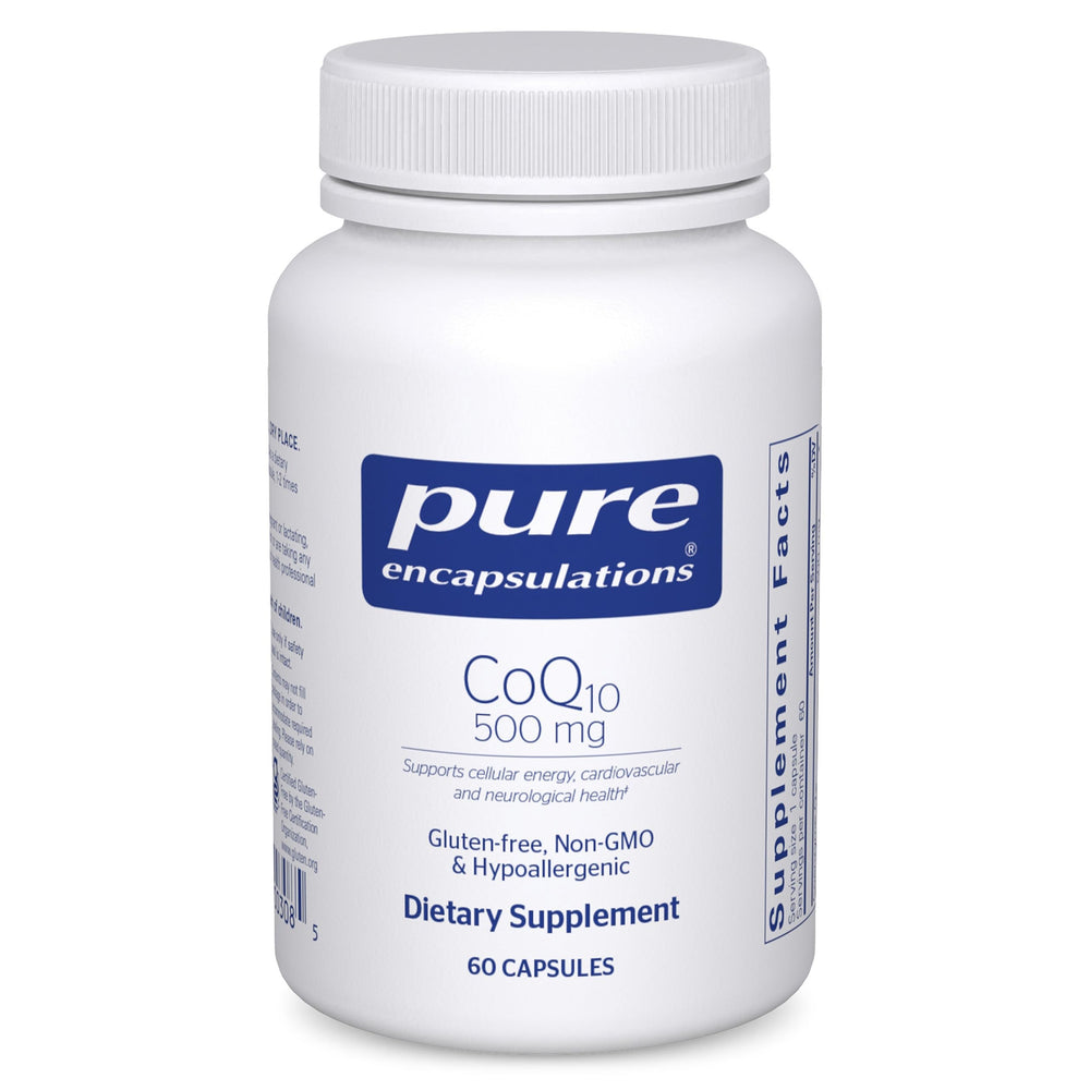 Pure Encapsulations CoQ10 500 mg bottle with 60 capsules