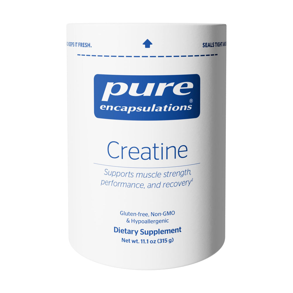 Pure Encapsulations Creatine Monohydrate powder container with scoop