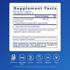 Pure Encapsulations Curcumin 500 mg bottle - side view