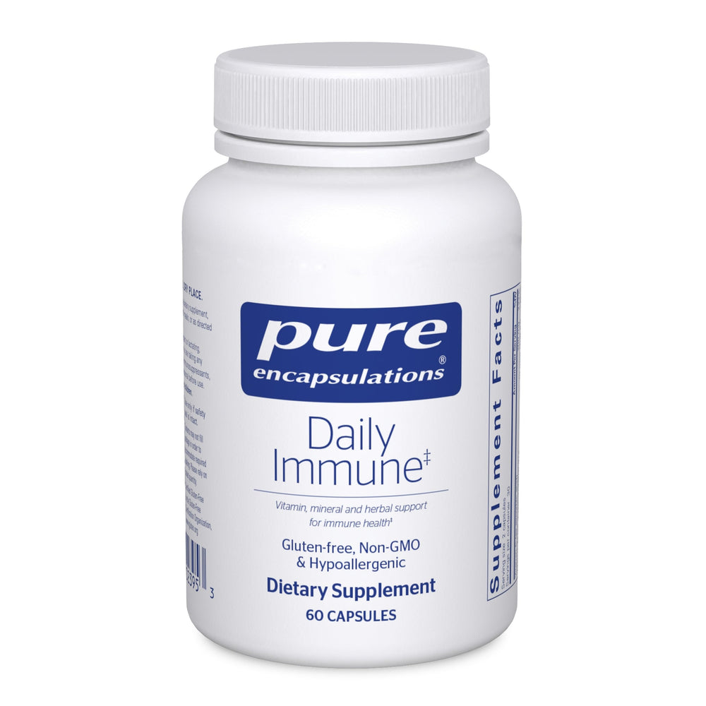 Pure Encapsulations Daily Immune bottle and capsules on white background