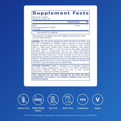 Close-up of DHEA 10 mg bottle label