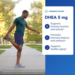 Close-up of DHEA 5 mg capsules