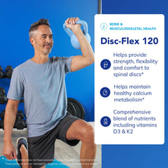 Disc-Flex label highlights D3, K2, and antioxidant ingredients for vertebral health