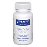 Bottle of Pure Encapsulations Folate 5,000 (5-MTHF) - 60 capsules