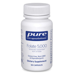 Bottle of Pure Encapsulations Folate 5,000 (5-MTHF) - 60 capsules