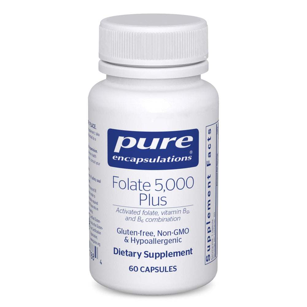 Pure Encapsulations Folate 5,000 Plus bottle label