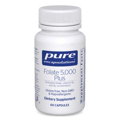 Pure Encapsulations Folate 5,000 Plus bottle label