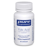 Pure Encapsulations Folic Acid bottle – 60 capsules, front view