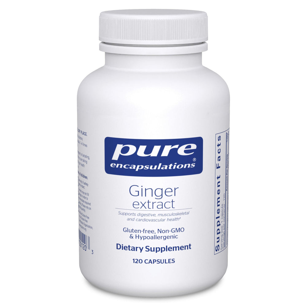 Pure Encapsulations Ginger Extract 120 capsules label