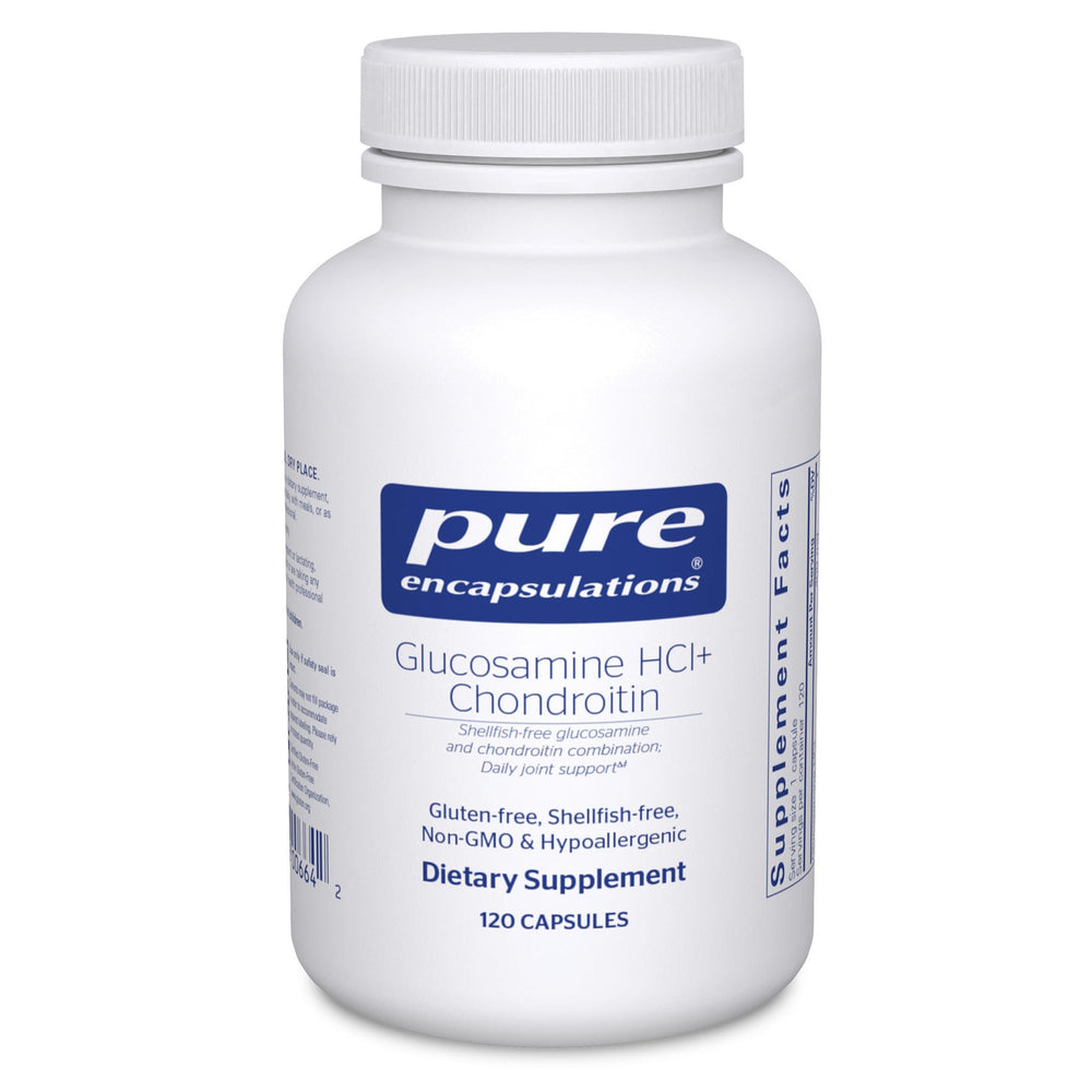 Bottle of Pure Encapsulations Glucosamine HCl Chondroitin 120 capsules