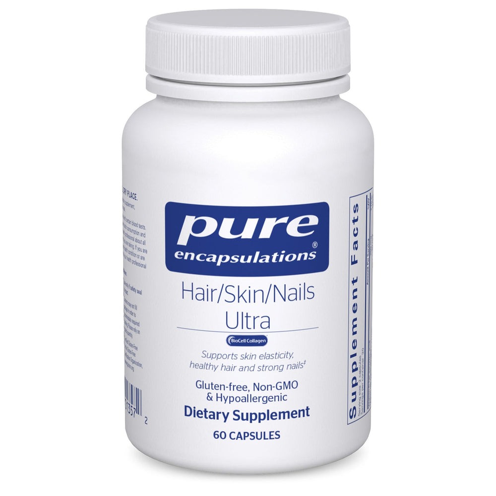 Bottle of Pure Encapsulations Hair/Skin/Nails Ultra Advanced Beauty Supplement with 60 capsules