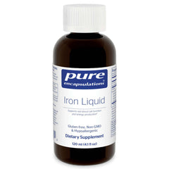 Bottle of Pure Encapsulations Iron Liquid hypoallergenic supplement