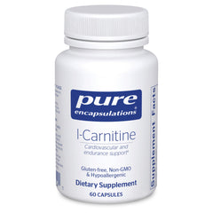 Front view of Pure Encapsulations L-Carnitine 60 capsules bottle
