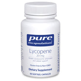 Pure Encapsulations Lycopene 20 mg bottle highlights antioxidant support from tomato extract