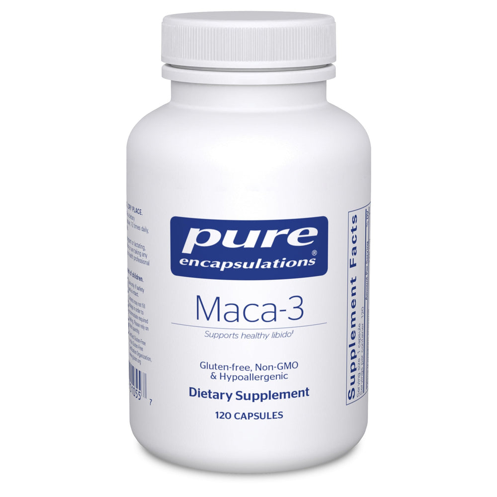 Pure Encapsulations Maca-3 bottle on a white background