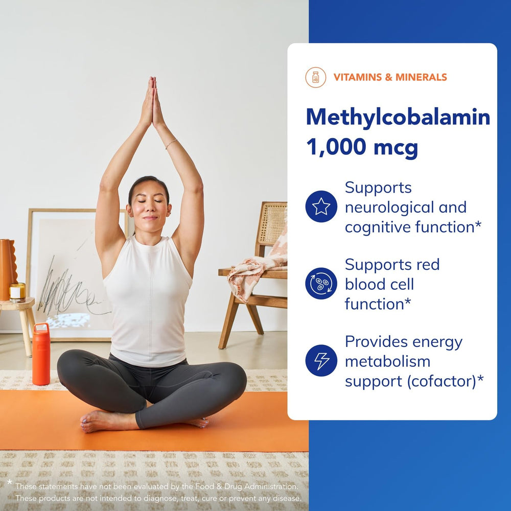 Methylcobalamin 1000 mcg capsules spilling from bottle