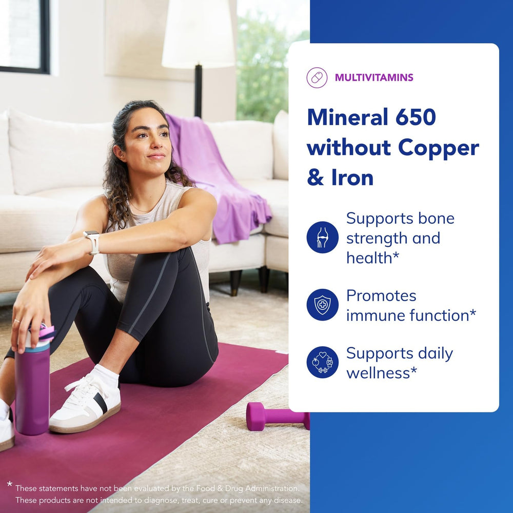 Pure Encapsulations Mineral 650 bottle pour demonstrates easy, measured supplementation.