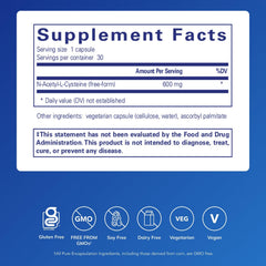 Pure Encapsulations NAC 600 mg capsules-pour demonstrates convenient dosing for lung support