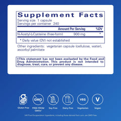 Close-up of NAC 900 mg capsules