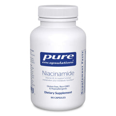 Pure Encapsulations Niacinamide bottle with 90 capsules, front view