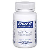 Pure Encapsulations Nrf2 Detox bottle and capsules support antioxidant defense during daily detox routines.