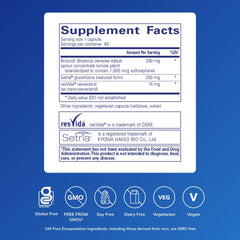 Pure Encapsulations Nrf2 Detox label closeup highlights clean, impurity-free formulation for mindful wellness.