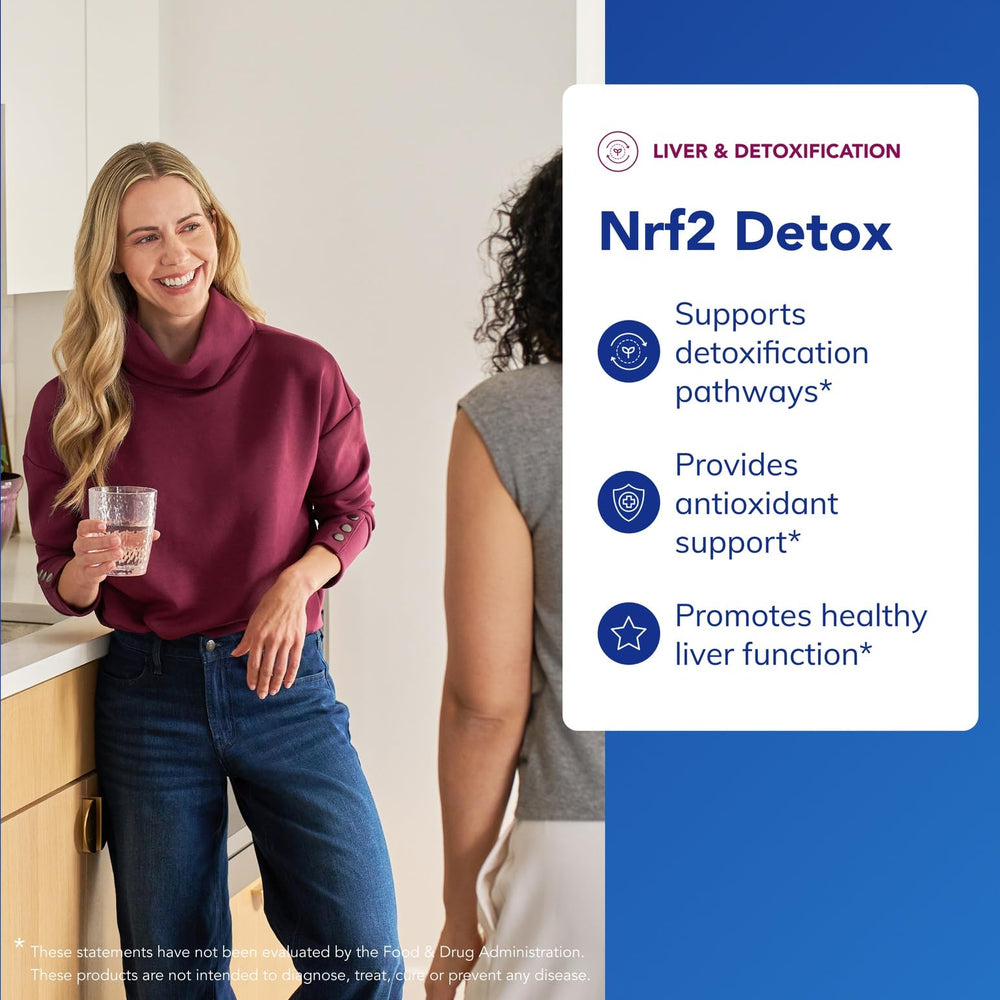 Pure Encapsulations Nrf2 Detox packaging box emphasizes premium purity standards.