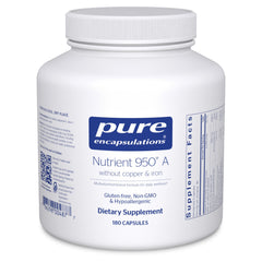 Bottle of Pure Encapsulations Nutrient 950 A Without Copper and Iron 180 capsules