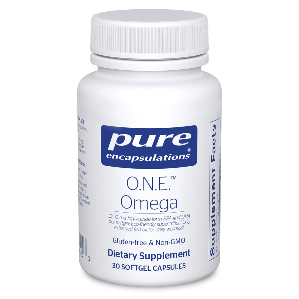Pure Encapsulations O.N.E. Omega fish oil softgels bottle front view
