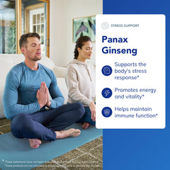 Pure Encapsulations Panax Ginseng allergen-free formulation communicates clean label for sensitive diets.