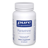 Pure Encapsulations Pantethine bottle highlights hypoallergenic lipid support.