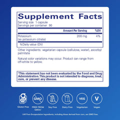 Close-up of potassium citrate capsules