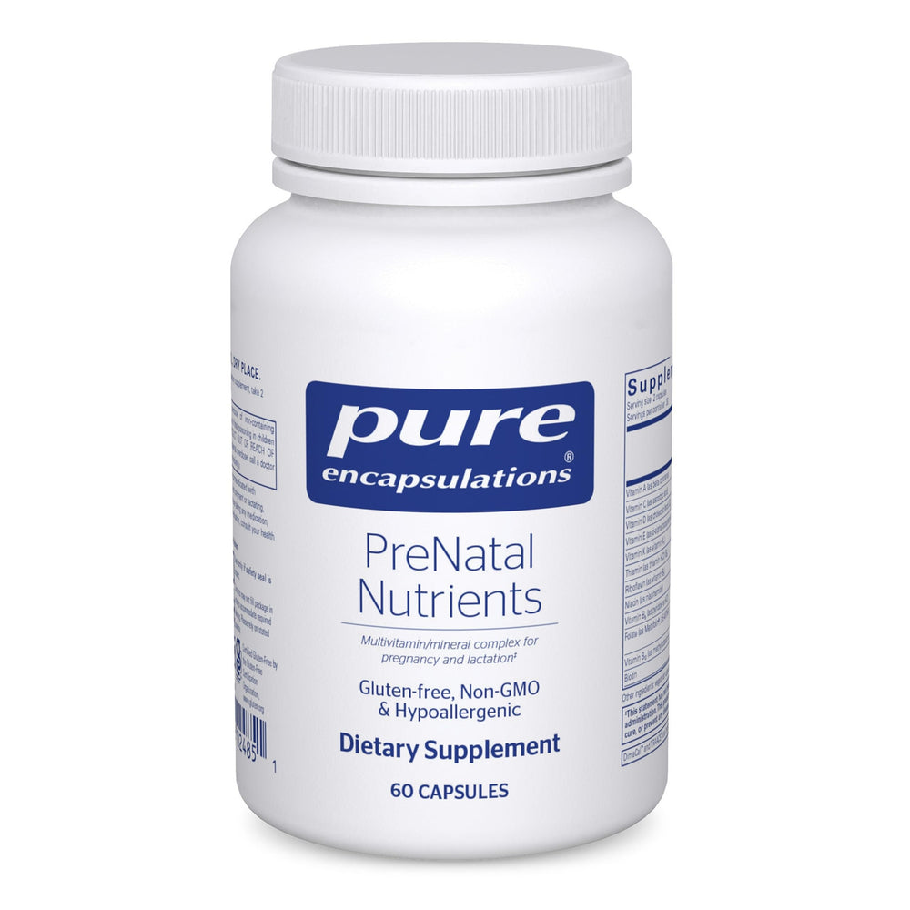 Bottle label for Pure Encapsulations PreNatal Nutrients