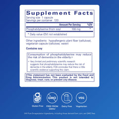 Close-up of PS 100 product label