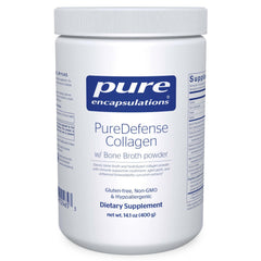 Bottle of PureDefense Collagen with Bone Broth – front view
