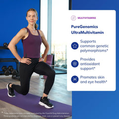 90-capsule bottle of PureGenomics UltraMultivitamin on white background