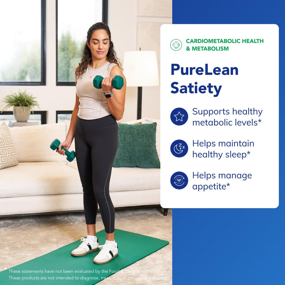 PureLean Satiety label detail showing allergen free formula information.