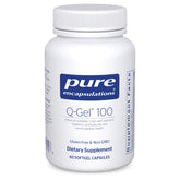 Front view of Pure Encapsulations Q-Gel 100 Hydrosoluble CoQ10 bottle