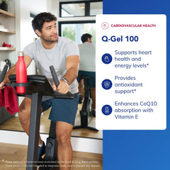 Q-Gel 100 hydro-soluble CoQ10 softgel capsules laid out