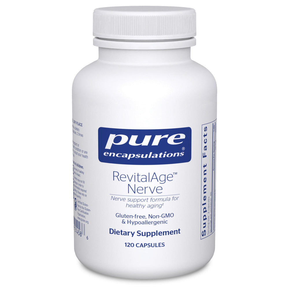 Pure Encapsulations Revita-Age Nerve bottle: convenient nerve support for everyday comfort.