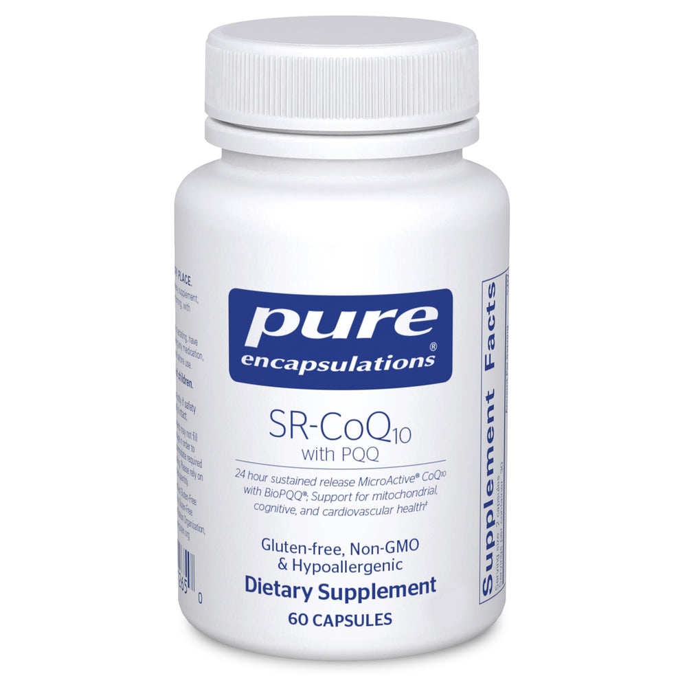 Bottle of Pure Encapsulations SR-CoQ10 with PQQ – Heart Health Support
